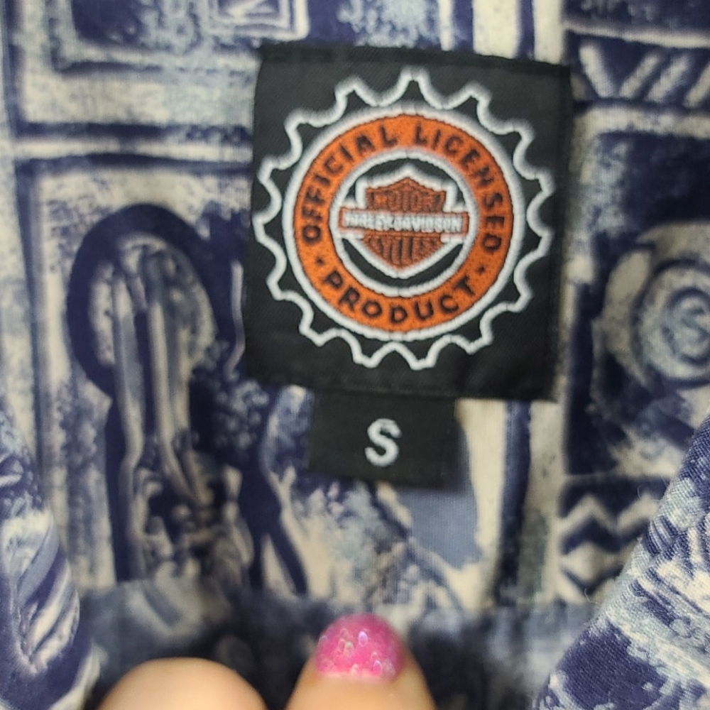 Boys harley Davidson short sleeve button down top - Picture 3 of 6